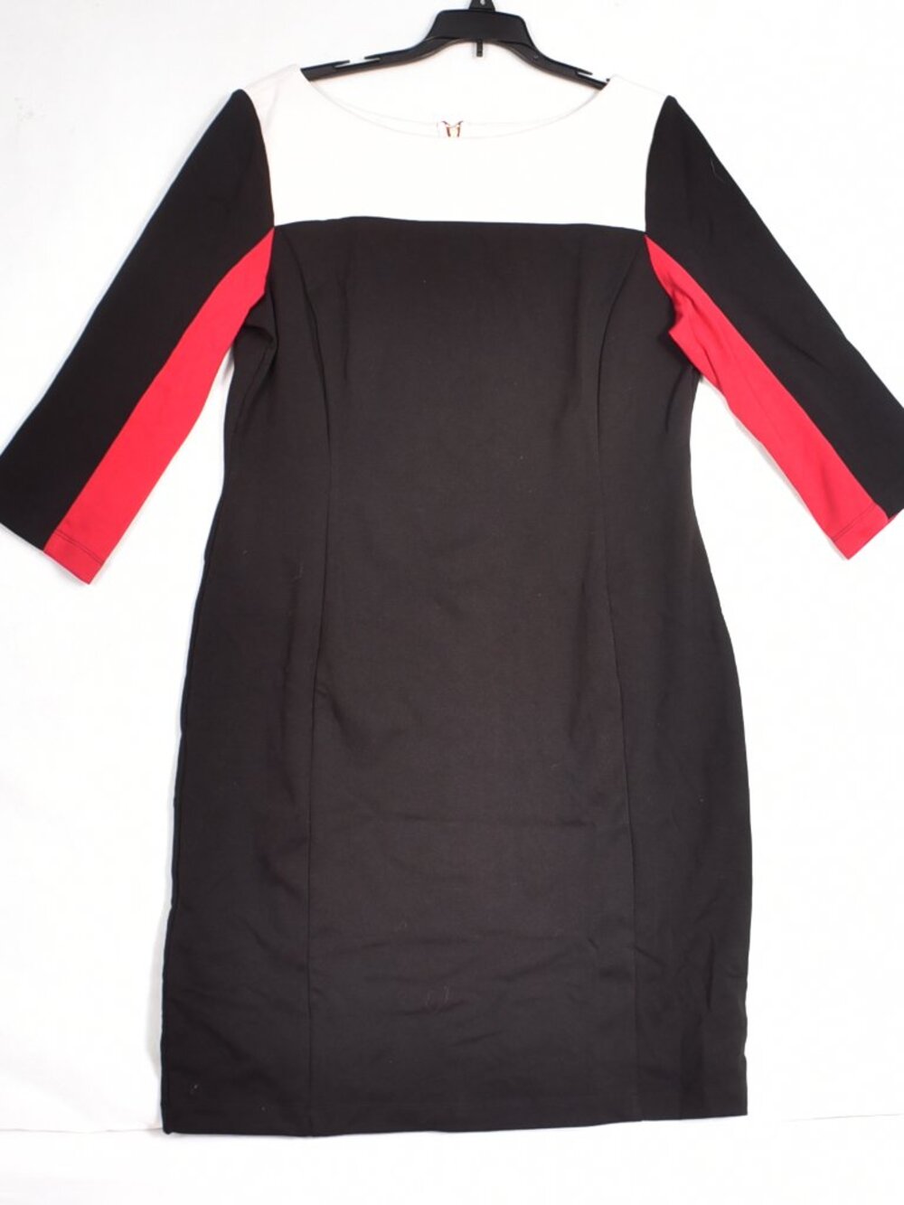 Covington Women's Dress Size 14 Midi 3/4 Sleeve Red Black White